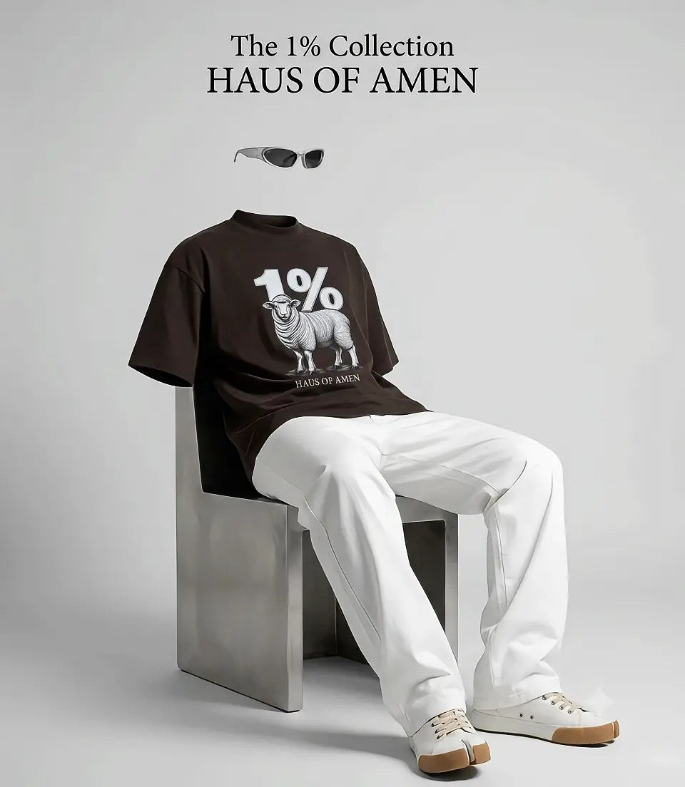 HAUS OF AMEN — The 1% Oversized Sheep Tee (Dark Espresso)
