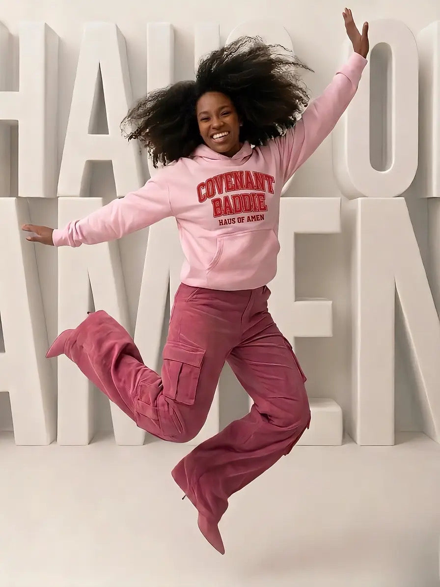 HAUS OF AMEN — Covenant Baddie Heavyweight Hoodie (Bubblegum Pink)